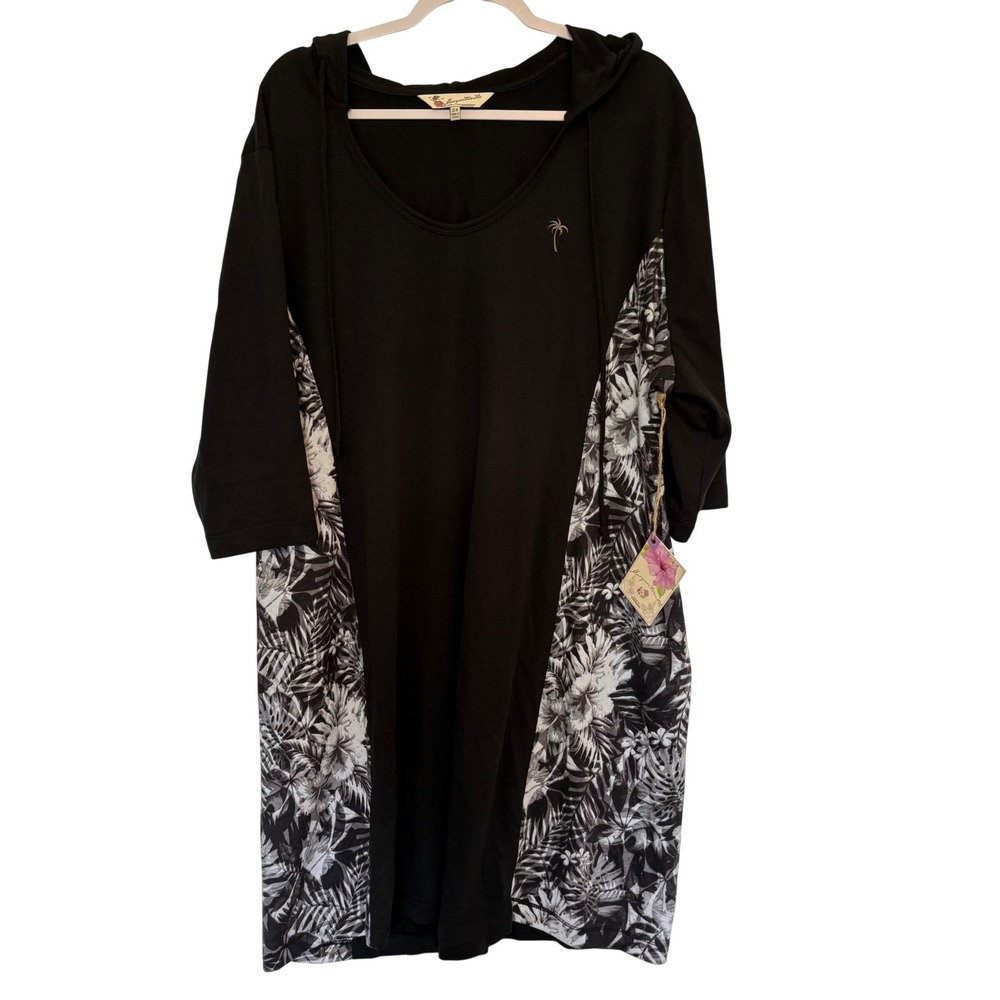 NWT Margaritaville Womens Plus Size 3X Hooded Dress Swim Cover Up Tropical